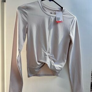 H&M Women's Soft Beige Long Sleeve Tee
